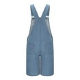 thumbnail image 6 of RYDCOT Denim Overalls for Men Jean Shorts Jumpsuit Work Coveralls with Prethoracic Pocket Sky Blue, 6 of 7