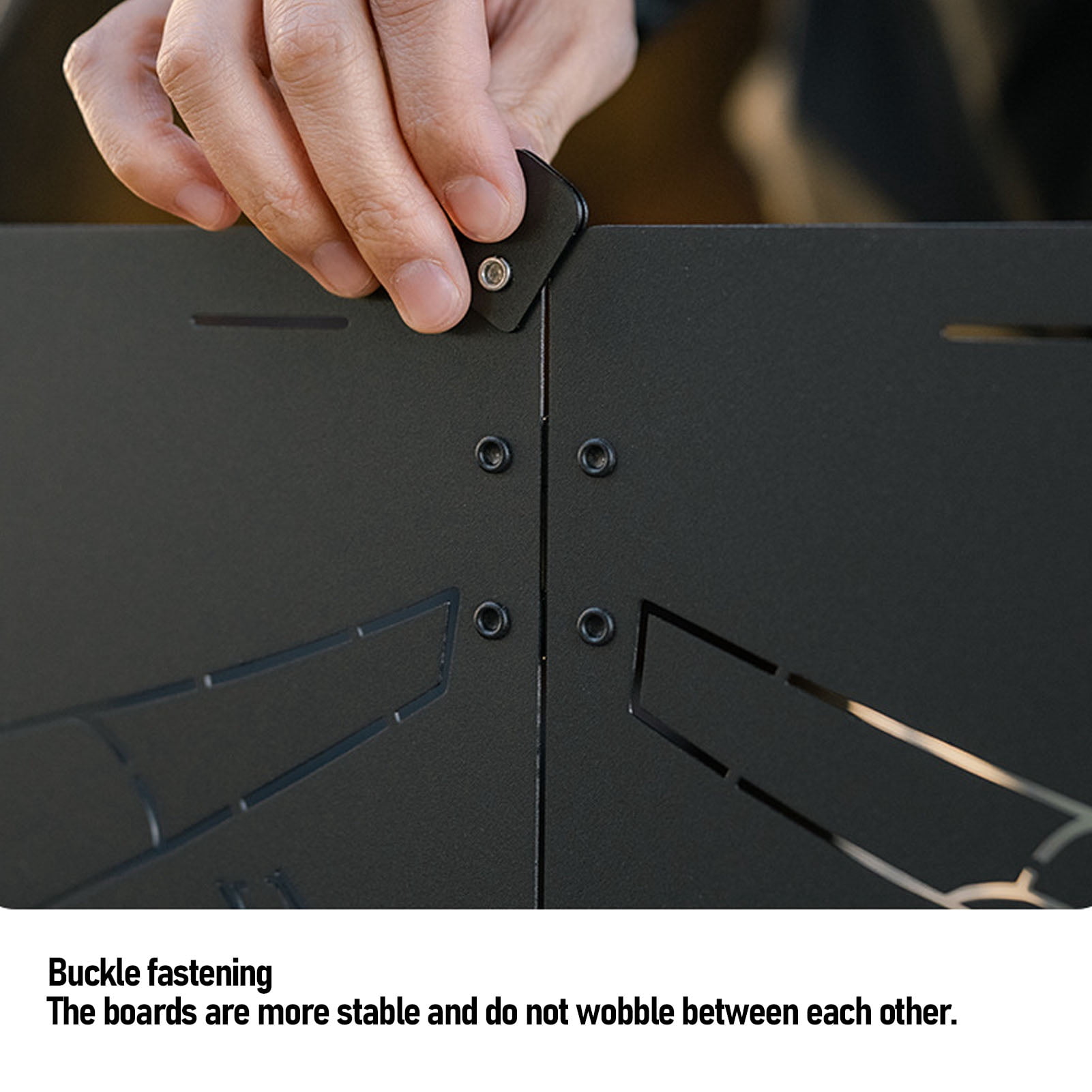 Suodoka Camping Stove Windscreen Outdoor Folding Gas Stove Windshield Wind Blocker with Storage Bag Black (11.8 x 11.02 inches / 30 x 28 cm)