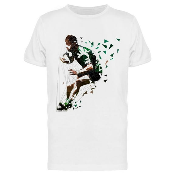 Rugby Player Running With Ball T-Shirt Men -Image by Shutterstock, Male Large