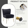 thumbnail image 5 of KCC Modern Velvet Upholstered Accent Chair Set of 2,Mid Century Living Room Chairs with Golden Legs,Comfy Armless Chair Wingback Single Sofa Side Chair for Bedroom,Black, 5 of 16