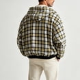 thumbnail image 5 of LYSMORA Men's Reversible Full Zip Hooded Jacket, Plaid Lined Loose Long Sleeve Casual Zip Up Sweatshirt Outerwear, 5 of 5