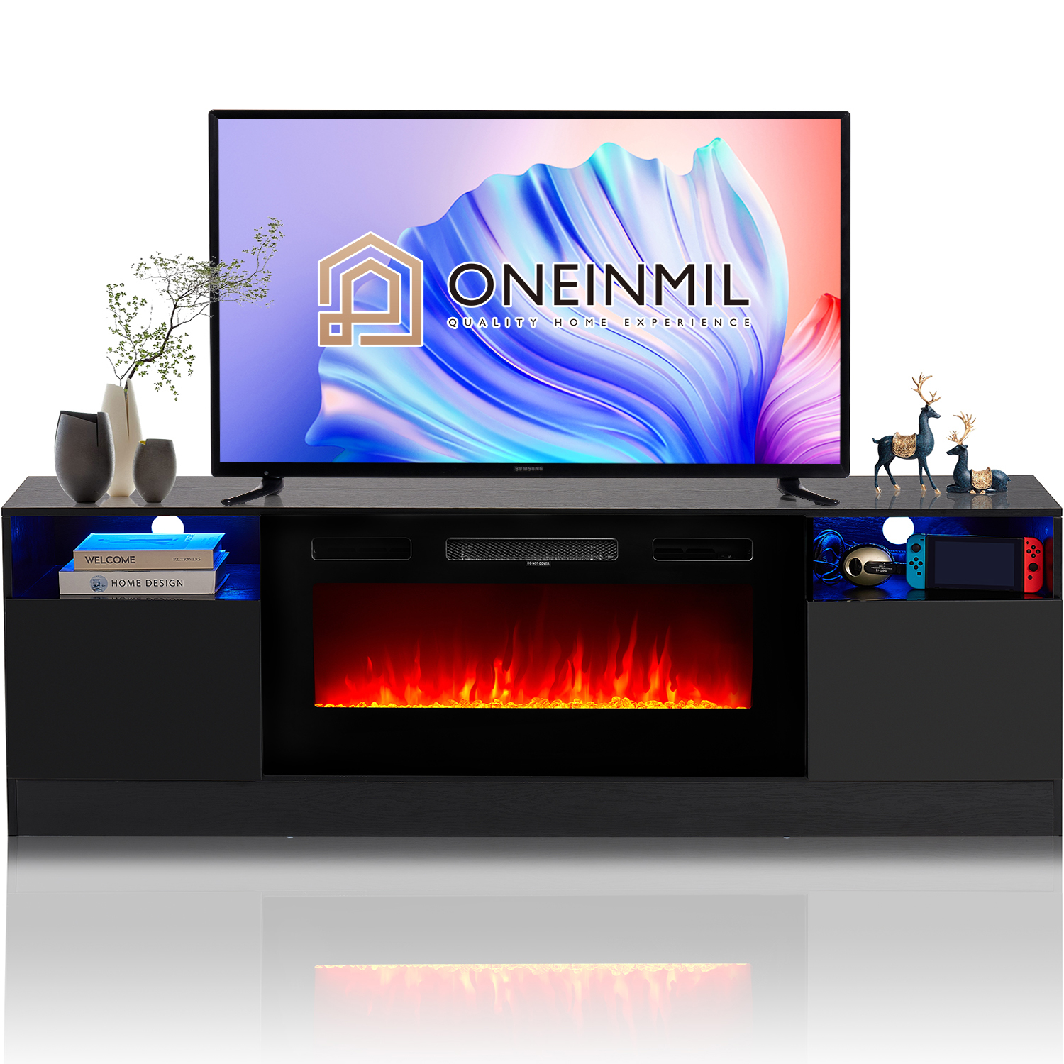 Easoger 70" Fireplace TV Stand with 36" Electric Fireplace photo 6