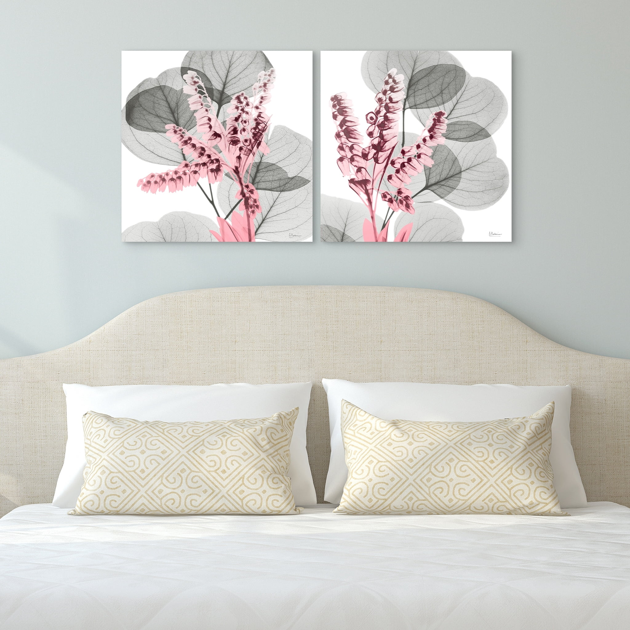 Eucalyptus Bush Driptych Frameless Free Floating 24 in x 24 in Painting Art Prints, by Empire Art Set of 2