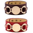 thumbnail image 1 of YOITEA 2 pulseras de cuero para mujer, pulseras envolventes, muñequera oso de fresa Juguete, 1 of 4