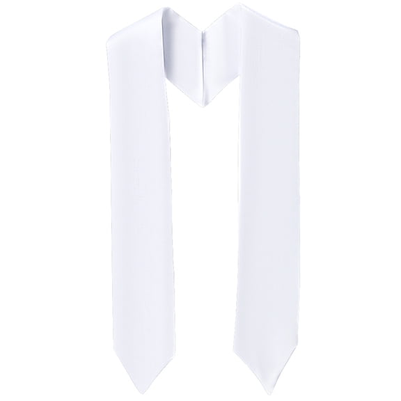 70.87 Inch Long White Satin Graduation Sash Sublimation Honor Plain Grad Blank Stoles Bulk Unisex Smooth Silk Soft Classic End