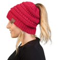 thumbnail image 1 of HSHDLDF Ponytail Messy Bun BeanieTail Women's Beanie Solid Ribbed Hat Cap, 1 of 6