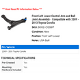thumbnail image 2 of Front Left Lower Control Arm and Ball Joint Assembly - Compatible with 2009 - 2013 Toyota Corolla 2010 2011 2012, 2 of 2