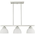 thumbnail image 3 of 6.5 inch 3 Light Brushed Nickel Island with Satin Glass Shade, 3 of 7