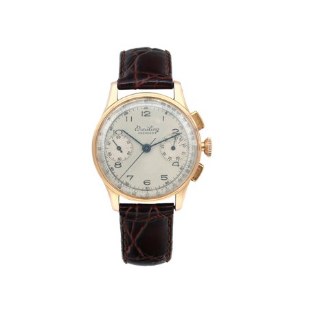 Breitling Premier 18K Rose Gold Hand Wind Vintage Mens Watch 789