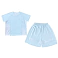 thumbnail image 5 of Amidoa Girls 2 Piece Outfits Summer Clothes Cute Short Sleeve T-Shirt and Casual Shorts Kids Clothing Sets,Light Blue Size 11, 5 of 8