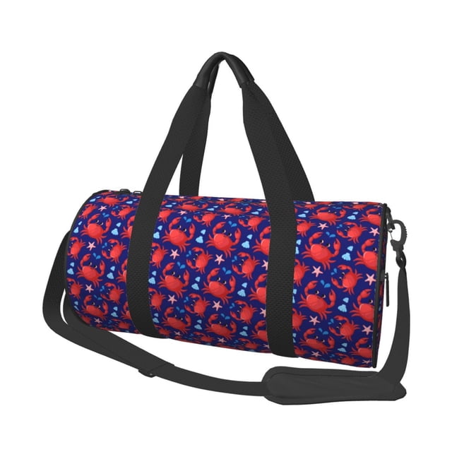 Fotbe Cute Crabs Bolsa Deportiva de Lona Plegable con Estampado, Bolsa de Gimnasio con Bolsillo Seco/Húmedo, Bolsa de Viaje Ultraligera de Gran Capacidad