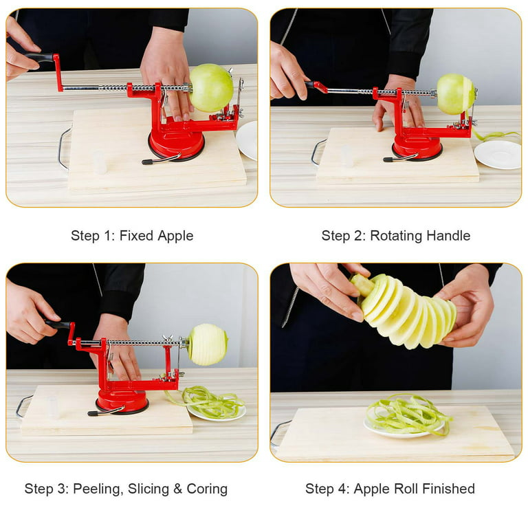 iMounTEK 3 In 1 Apple Peeler Manual Fruit Corer Slicer Hand Cracking Apple  Corer Peeler Kitchenaid Apple Peeler And Core 