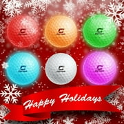 Cipton Illuminight LED Light Up Golf Balls (6 Pack), Illuminated, Bright LED Lights for Nighttime Play, Official Size and Weight, Battery Powered with 60 Hours of Playtime