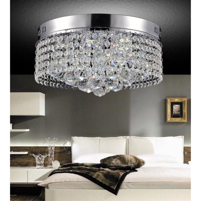6 Abat-Jour Tambour Lumineux avec Finition Chromée