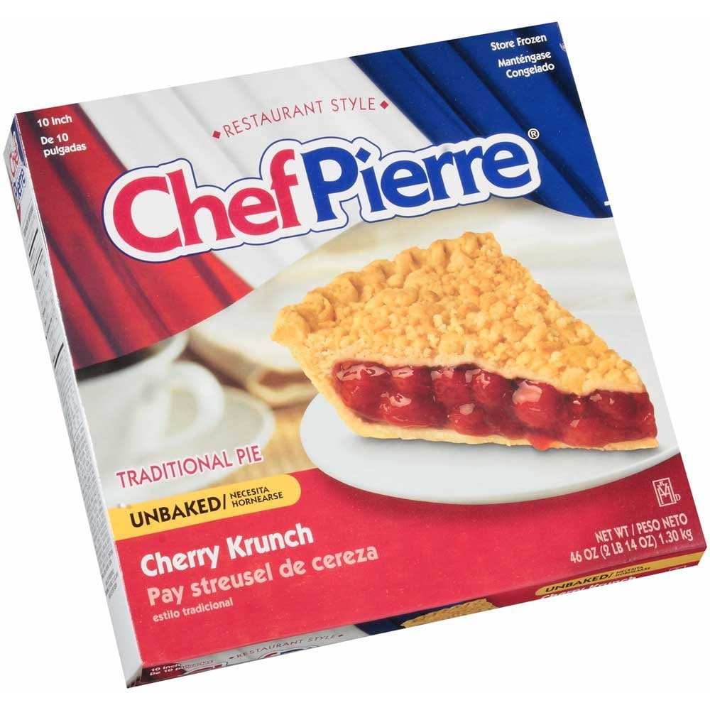 Sara Lee Chef Pierre Traditional Unbaked Cherry Krunch Fruit Pie, 10 inch -- 6 per case.