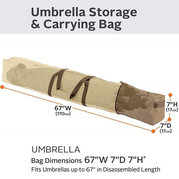 YYUZH Large Umbrella Storage Bag for Outdoor Patio and Beach Umbrellas Durable 420D Fabric with Zipper Easy to Clean and Fold for Storage