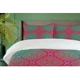 thumbnail image 4 of Ambesonne Psychedelic Duvet Cover Sets, Boho Ombre Floral, 2-King, Pink Teal, 4 of 6