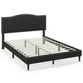 thumbnail image 2 of Costway Queen Size Upholstered Bed Frame with Nailhead Trim Headboard Wooden Slats Support, 2 of 10