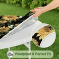 thumbnail image 5 of Sunflower Theme Round Tablecloth with Elastic Edge, Water-Resistant Cover for Kitchen or Garden, Fits 44-52 Inch Tables, 5 of 7