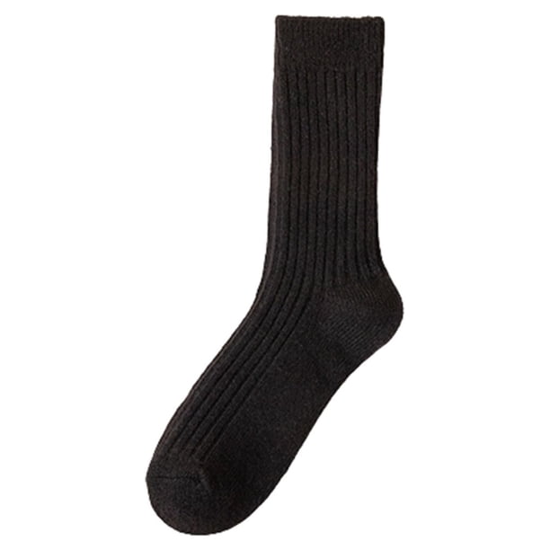Guardurnaity 1 par de calcetines de mujer Otoño Invierno cálido Color sólido negocios hogar suave cómodo calcetería larga calzado lavable para Medias Negro
