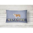 thumbnail image 2 of Carolines Treasures BB5566PW1216 English Bulldog Welcome Canvas Fabric Decorative Pillow, 12H x16W, multicolor, 2 of 3
