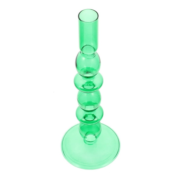 Soimiss Clear Glass Candle Holders Green Unique Shape Tabletop Decor