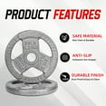 thumbnail image 3 of Signature Fitness 2-Grip Olympic Cast Iron Weight Plates, 2-Inch Hole, 2.5LB–45LB, Black with Silver Lettering, 3 of 7