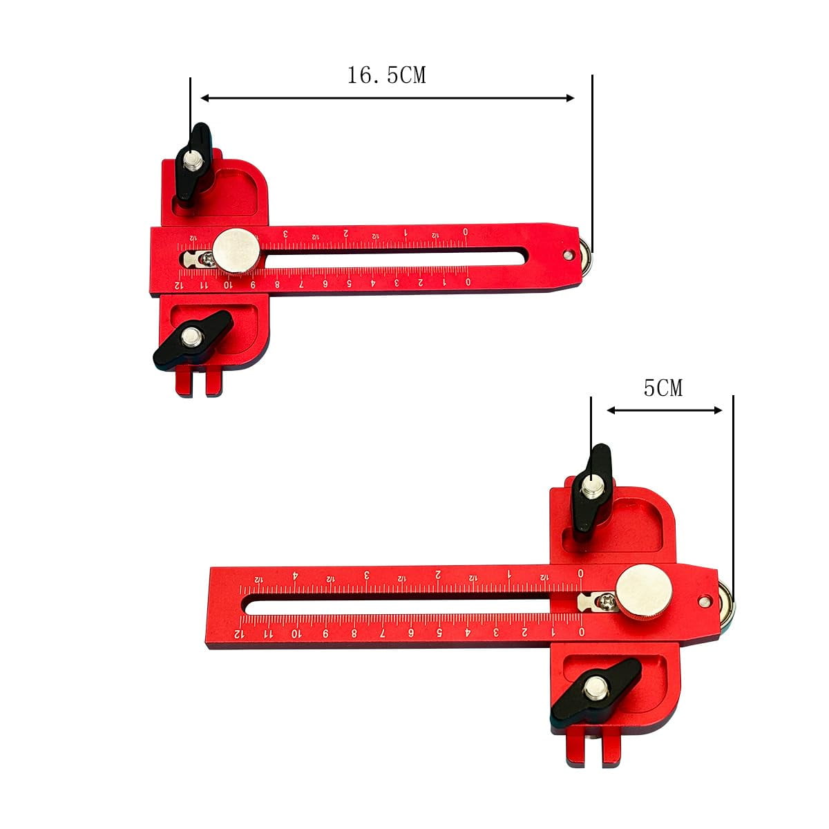120mm Thin Table Saw Jig Aluminium Alloy Anodized Adjustable Limiter for Precision Woodworking Compatible with 19mm 30mm T-slot Track