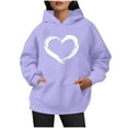 thumbnail image 5 of Posijego Hoodie for Women Spring 2025 Sweatshirts Hooded Long Sleeve Heart Graphic Printed Pullover Tops, 5 of 5