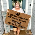 thumbnail image 2 of Fun Slogan Door Mat House Warming Gift Coir Mat‘OH!I THOUGHT SOMEBODY WIT SHOES ON WAG TRYNA STEP IN MY HOUSE!’ Welcome Entrance Mat 16''x24'' Summer Door Mats for Home Garden Farm Spring Decor, 2 of 7