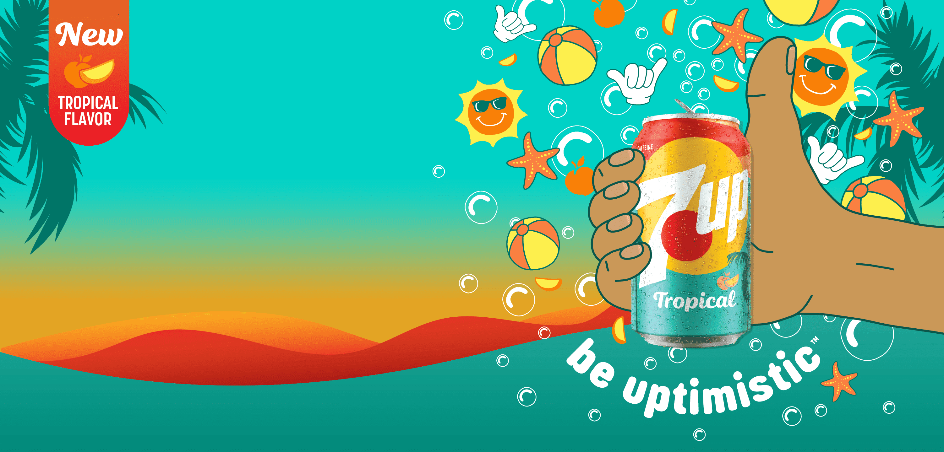 7UP Tropical Zero Sugar Caffeine Free Lemon Lime Mango Peach Soda Pop, 12 fl oz, (Pack of 18)