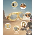 thumbnail image 4 of CRG Sports Vintage Bike Aviator Pilot Motorcycle Cruiser Scooter Goggles, 4 of 7