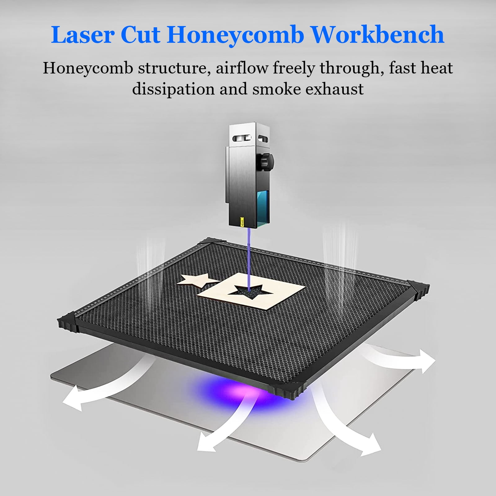 440*440mm Honeycomb Laser Bed,Honeycomb Working Panel Set, Laser Bed for Diode or CO2 Laser Engraver Cutting Machine, Steel Honeycomb Table,Laser Grid of Engraver Accessories(17.32x17.32x0.87in)
