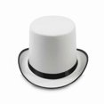 thumbnail image 2 of White Bowler Hat Magician's Hat Dress Up Costume Accessory for Men Adult Fancy Dress Party, 2 of 2