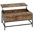 thumbnail image 1 of HOMCOM Table Basse Relevable avec Compartiment de Rangement Caché Plateau Relevable, 1 of 10
