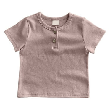 Baby Boys Tshirts Trendy Short Sleeve Shirts Boys Solid Tees Toddler Tee Shirts Boys Clothes 3-6 Months