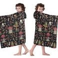 thumbnail image 4 of Red Mushroom Frog Black Pattern Hooded Bath Towel，60"x35" for Ages 3 To 12 Kids, Quick Dry Lightweight Soft Microfiber Hood Beach Towel Cover Up for Kids, 4 of 7