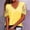 Yellow, variant on Jacenvly 2024 new plus size womens clothes Casual Women Solid Short Sleeve Lace Stitching Pullover Blouse T-shirt Tops breathable v neck t shirts t-shirts womens summer Red