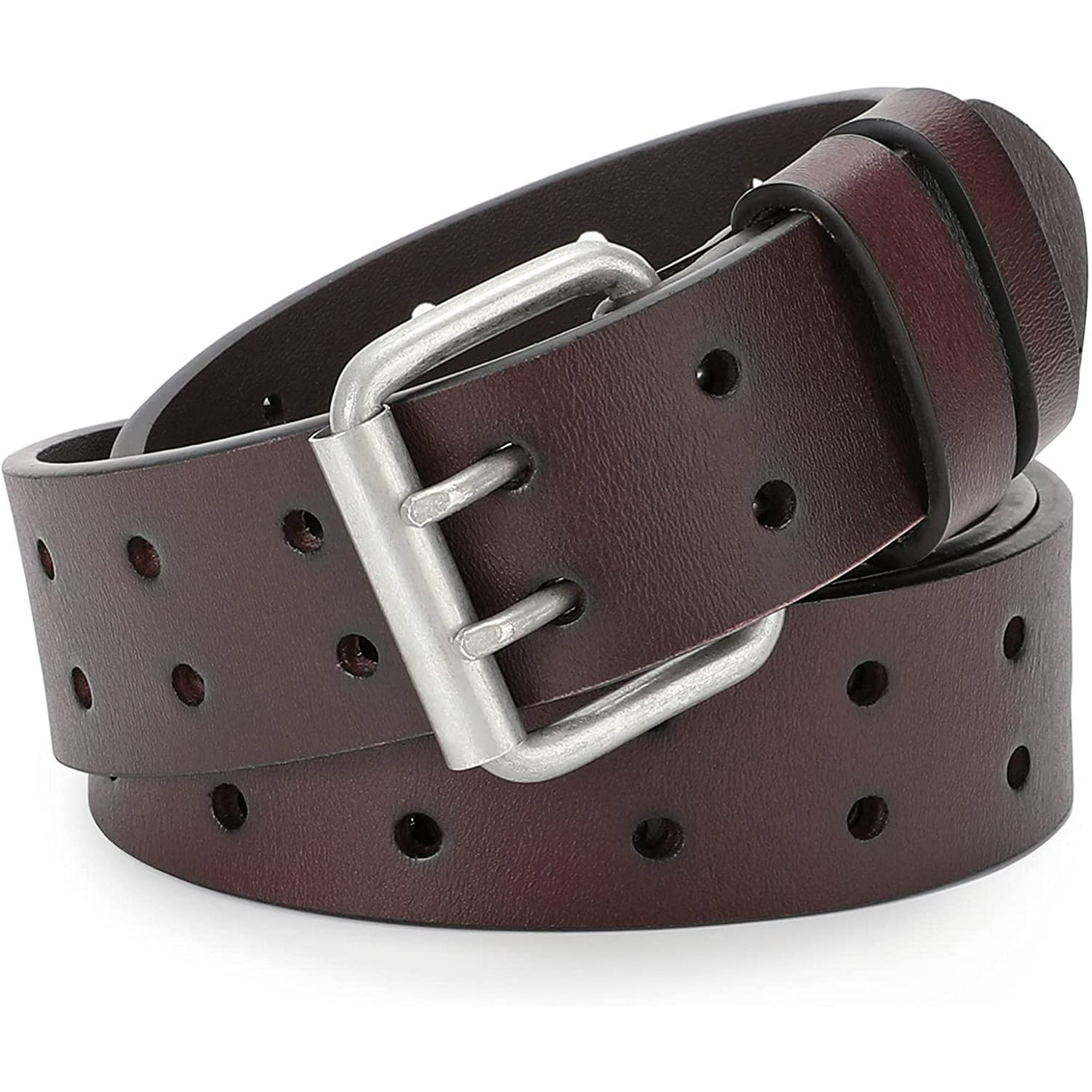 Men's Double Prong Belt, 2 Holes Leather Jeans Belt for Men 1.57 inches  Wide | Walmart Canada