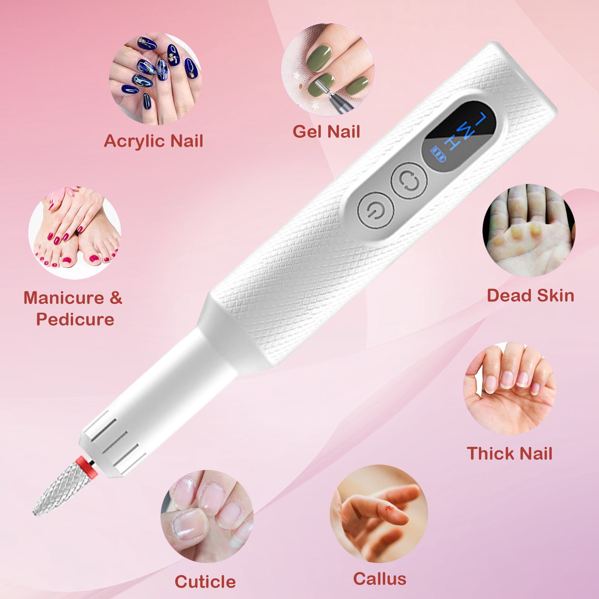 SUPTREE Electric Nail File Drill Kit Manicure Pedicure Set for Women Acrylic Gel Nails