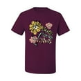 thumbnail image 2 of Wild Bobby Worship While You Wait Sunflower Pink and Yellow Inspirational/Christian Men Tee, Maroon, XX-Large, 2 of 6