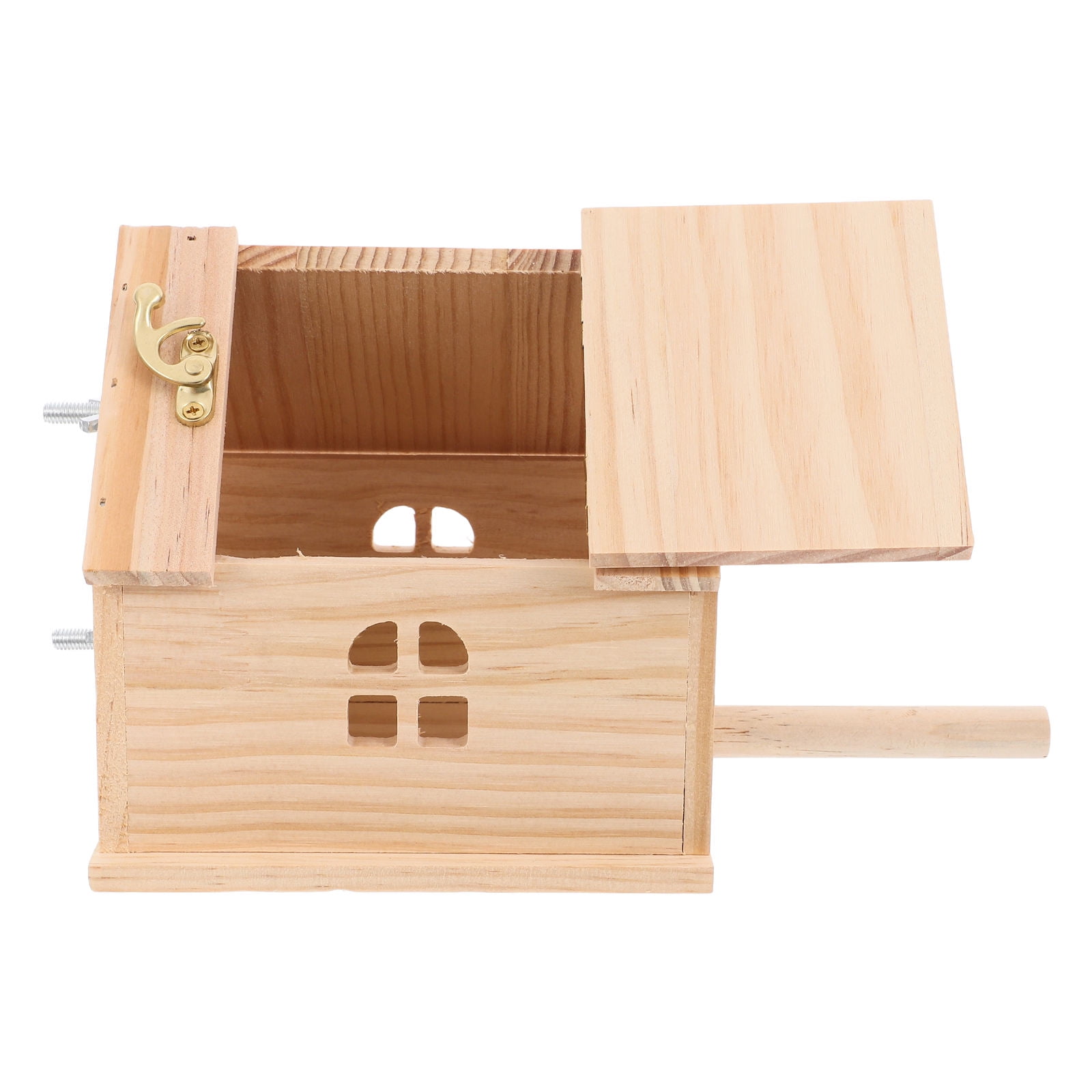Supvox Solid Wood Parakeet Nesting Box Handcrafted Bird Breeding House for Comfortable Indoor Use