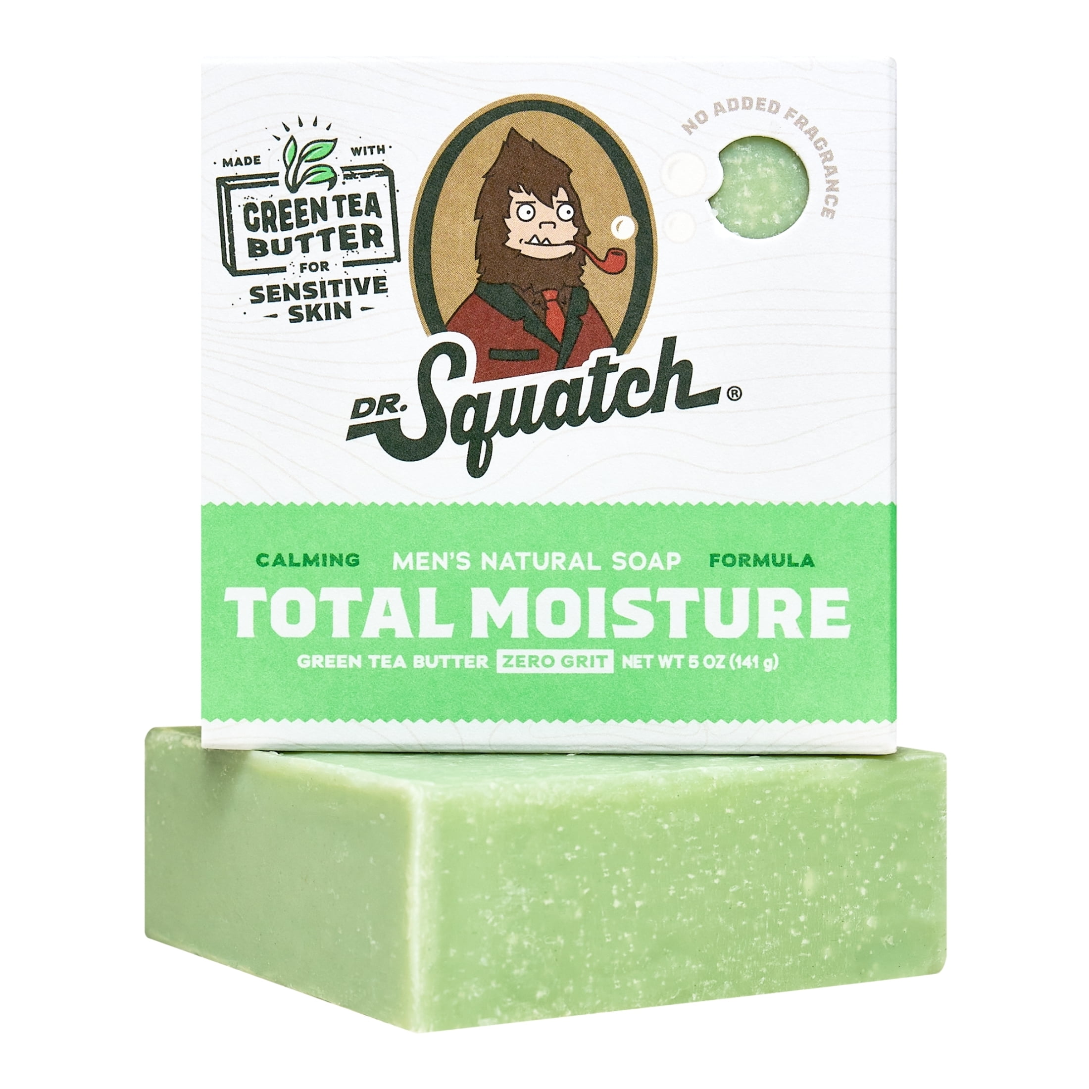 (3 pack) Dr. Squatch Green Tea Butter Total Moisture Natural Bar Soap for Men, 5 oz