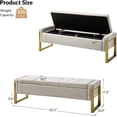 thumbnail image 4 of EcoHarbor Living Modern Bedroom Bench Upholstered Storage Ottoman, End of Bed Bench with Gold Metal Legs, Footrest Stool for Living, Dining Room, Hallway and Entryway(Sage 55inch), 4 of 9