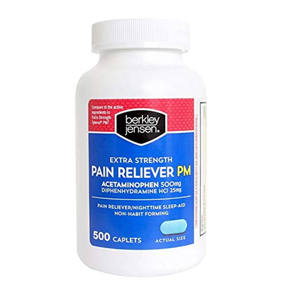 Berkley Jensen Extra Strength Non-aspirin Pm Acetaminophen 500 mg - 500 Caplets