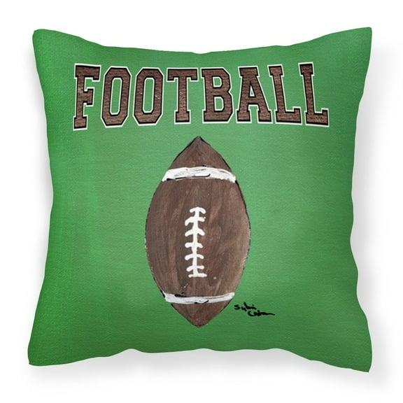 Carolines Treasures 8487PW1414 Football Canvas Fabric Decorative Pillow, 14Hx14W, multicolor