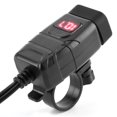 thumbnail image 2 of Impermeable Cabeza Cuadrada Teléfono Dual USB Carga Rápida QC3.0 Interruptor de Apagado Pantalla Digital LED Voltímetro Rojo, 2 of 14