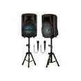 thumbnail image 3 of QFX PBX-800TWS Rechargeable Bluetooth Speaker, Microphone, & Stand, Set of 2, 3 of 7