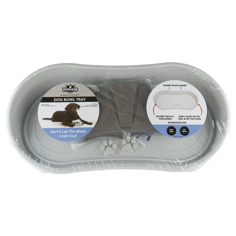 Petmaker Elevated Pet Feeding Tray with Splash Guard and Non-Skid Feet (21 inch x 11 inch x 8.5 inch)