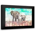 thumbnail image 1 of Baran, John 14x11 Black Modern Framed Museum Art Print Titled - Elephant Family, 1 of 5